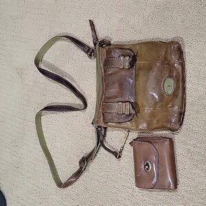 Brown Fossil Crossbody and Wallet Bundle